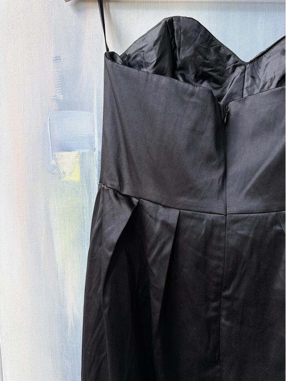 ASOS Black Strapless Midi Satin Cocktail Dress XS - S - Picture 7 of 8